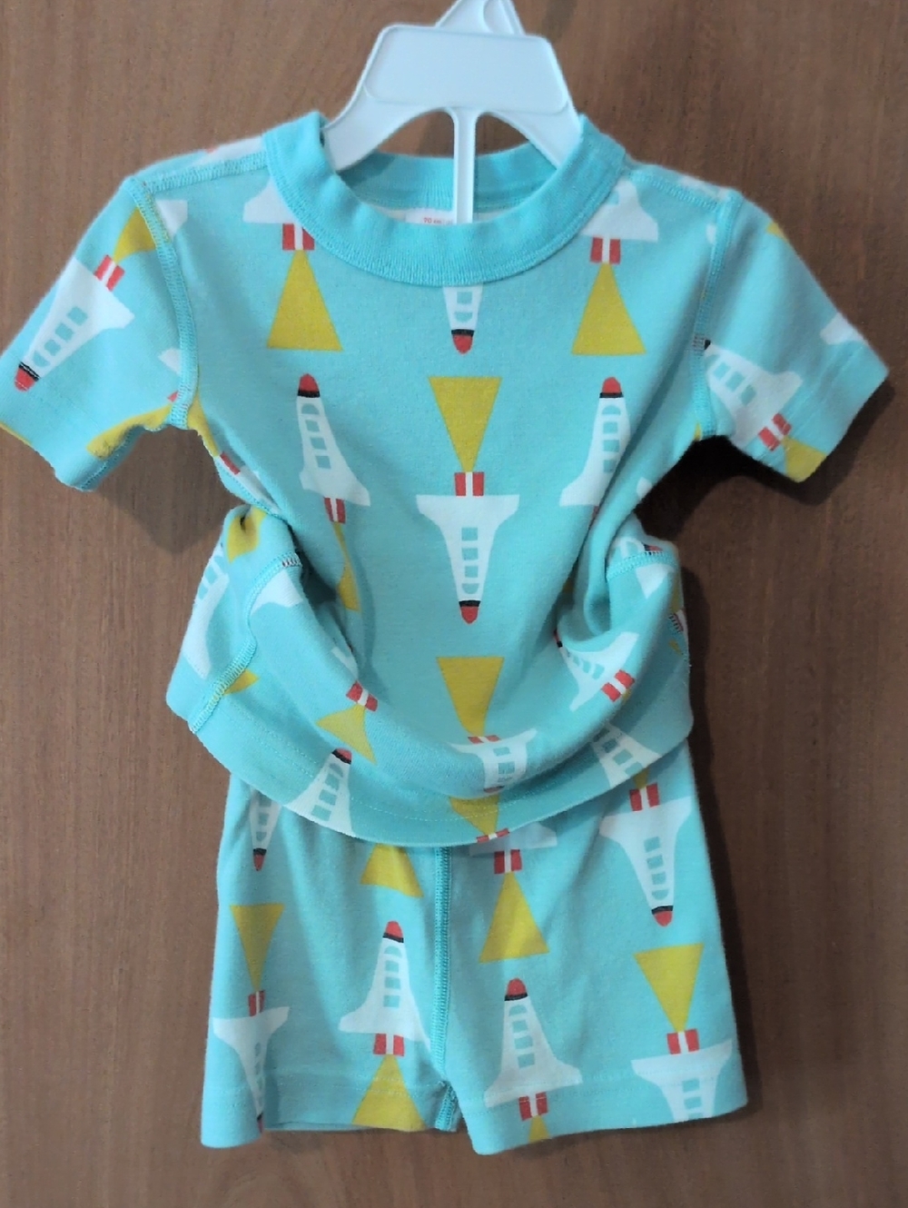 Hanna Andersson PJs Blast Off Light Aqua Organic Cotton